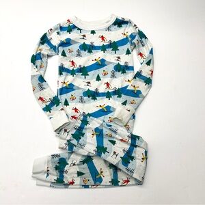 Hanna Andersson Blue Ski Snow Winter Kids Pajama Set Long John’s